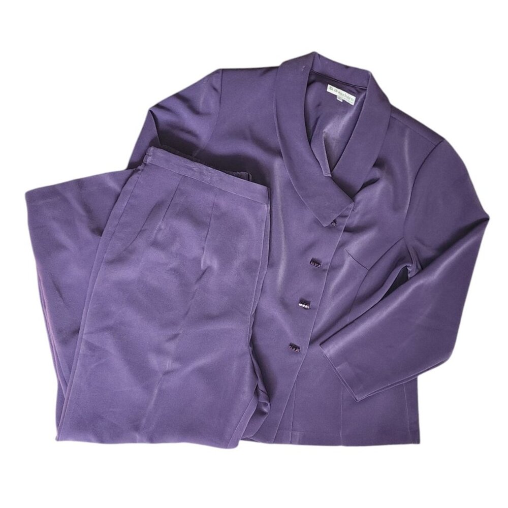 Talbots Purple Women's Pant Suit - Tailored Jacket & Trousers